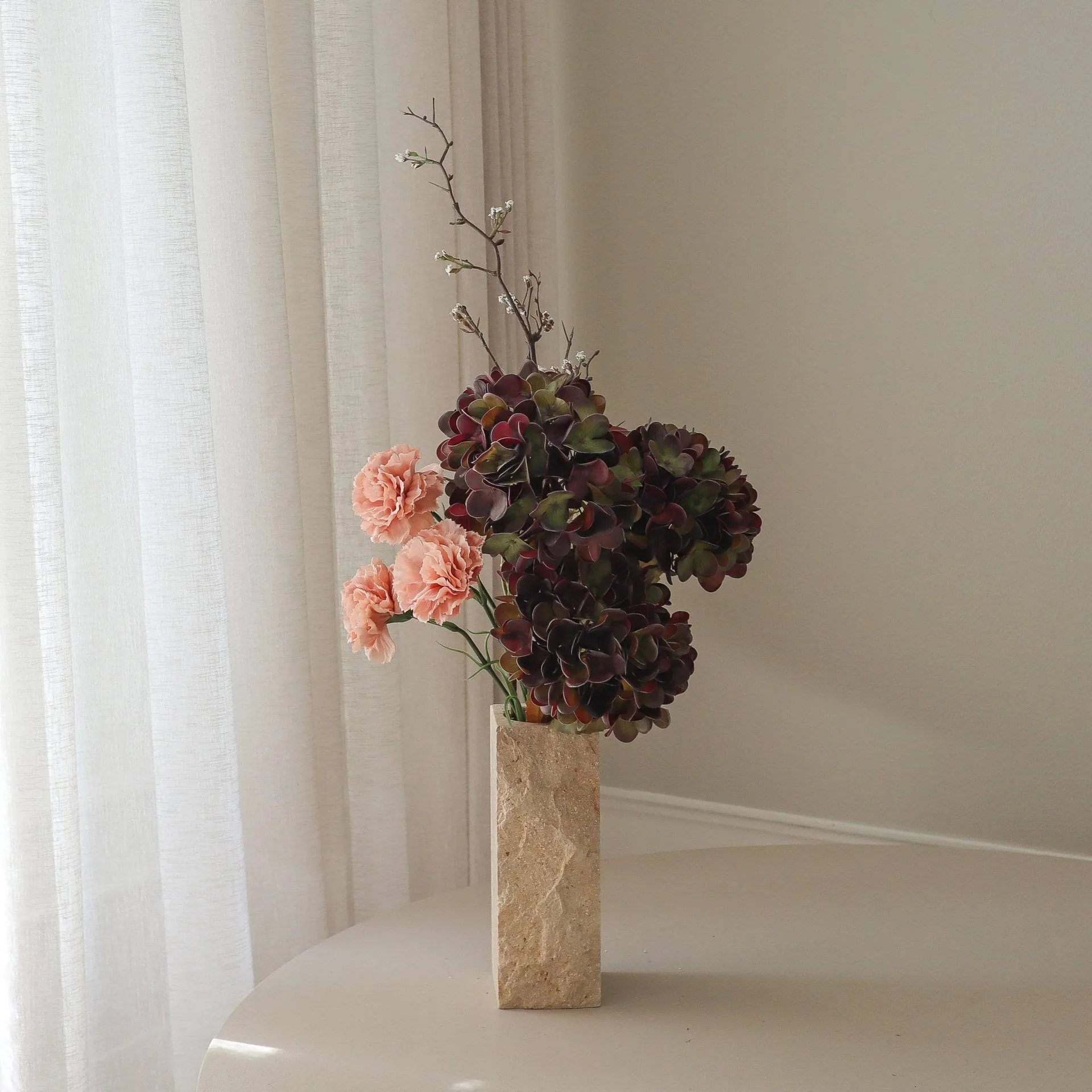 Bouquet artificiale Moody blush, Ortensia, garofano, ramo, 97 cm Botané