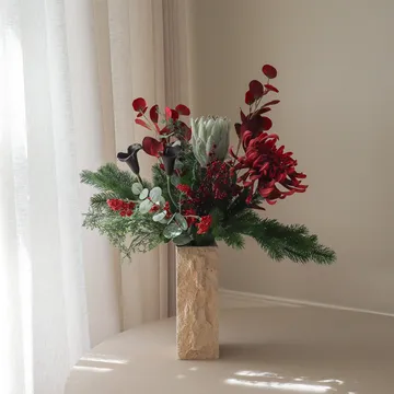 Bouquet artificiale Wild winter - Protea, crisantemo ragno, calla, eucalipto, 84 cm - Botané