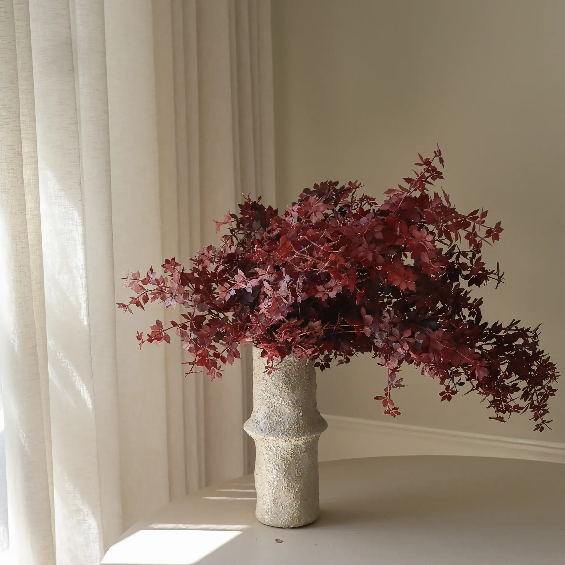 Burgundy Maple Branch bouquet artificiale, 107 cm, 4 pz Botané