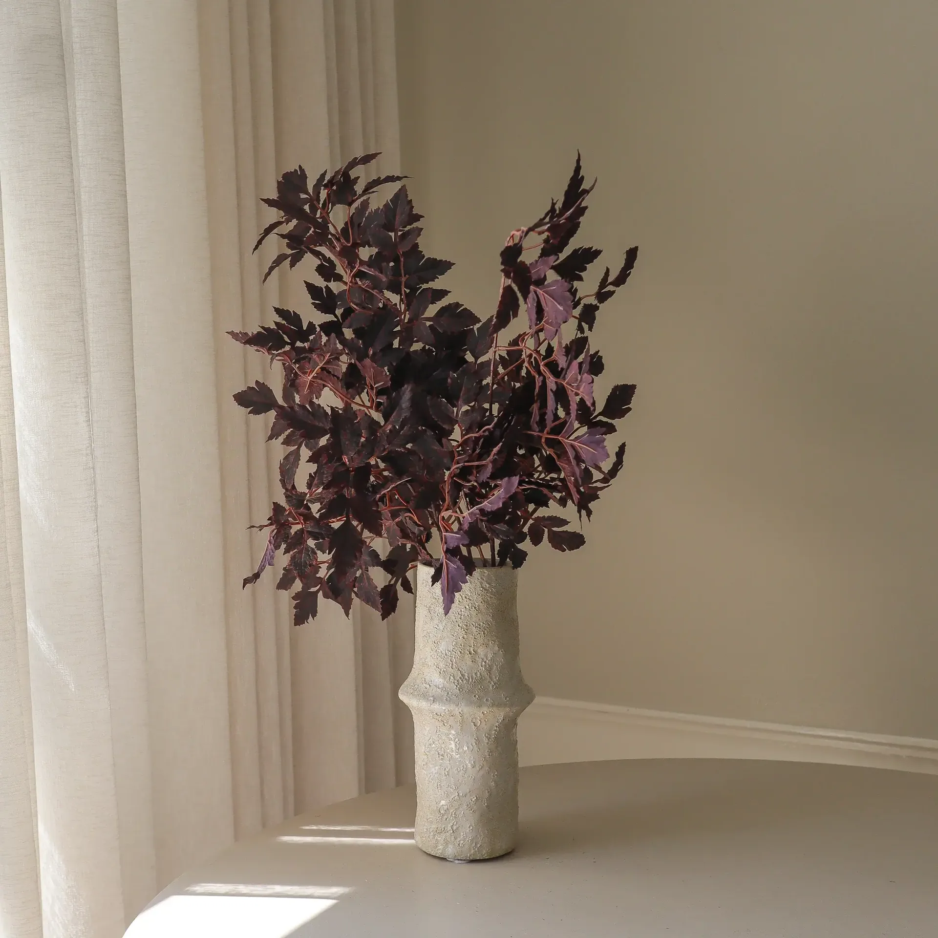 Burgundy Plum Leaves bouquet artificiale, 85 cm, 4 pz Botané