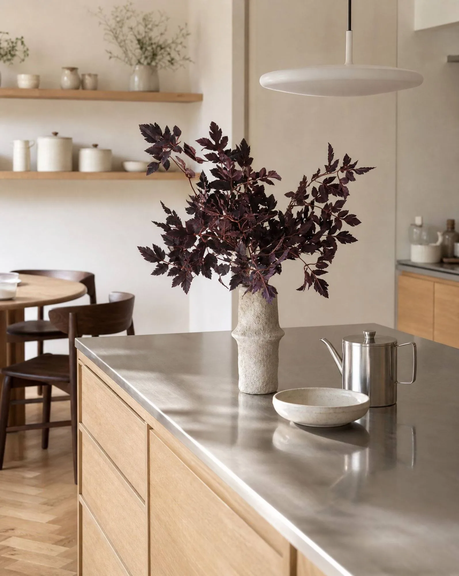 Burgundy Plum Leaves bouquet artificiale, 85 cm, 4 pz Botané