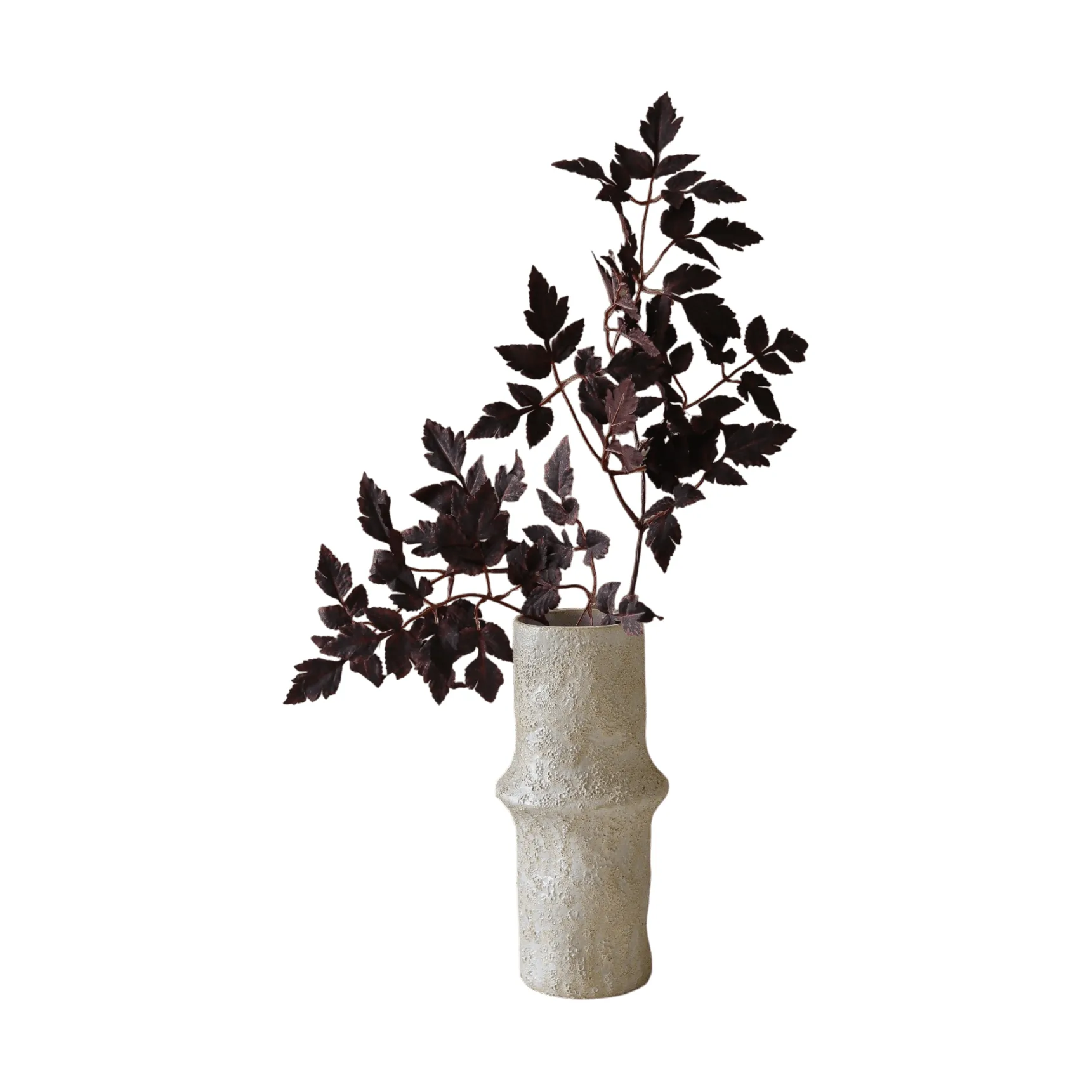 Burgundy Plum Leaves bouquet artificiale, Rosso, 85 cm, 1 pz Botané