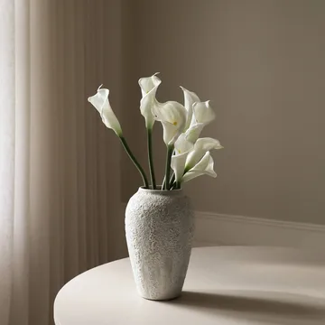 Calla giglio bouquet artificiale - Bianco, 65 cm, 8 pz - Botané
