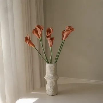 Calla giglio bouquet artificiale - Marrone, 62 cm, 8 pz - Botané