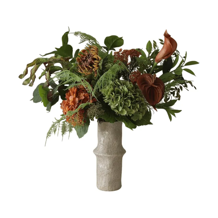 Cedar Grove bouquet artificiale - Ortensia-dalia cacactus metà-calla, 90 cm, 14 pz - Botané