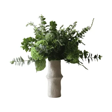 Deep Green bouquet artificiale - Ortensia-fiori di campo-eucalipto-rametto di scabiosa 15 pz - Botané