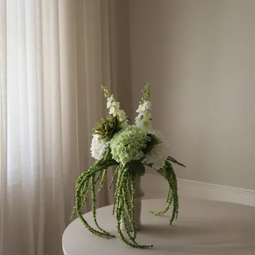 Enchanted Matcha bouquet artificiale - Delfinio-amaranto-ortensia-cactus, 9 pz - Botané