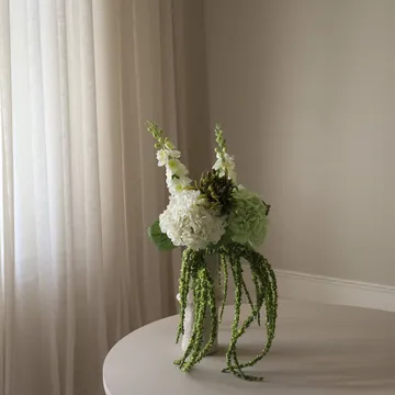 Enchanted Matcha bouquet artificiale - Delfinio-amaranto-ortensia-cactus, 9 pz - Botané