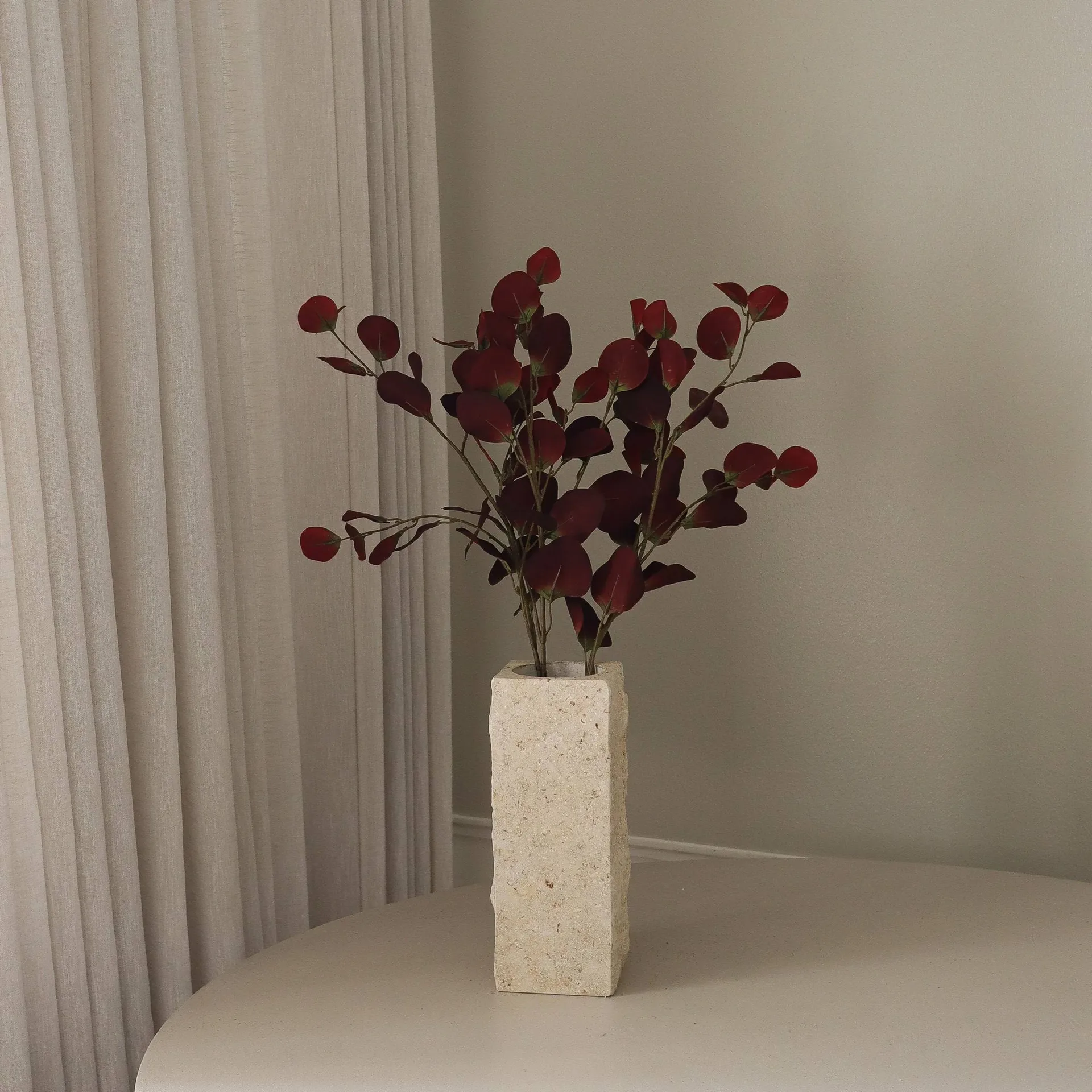 Eucalyptus ramo artificiale, Burgundy, 84 cm Botané