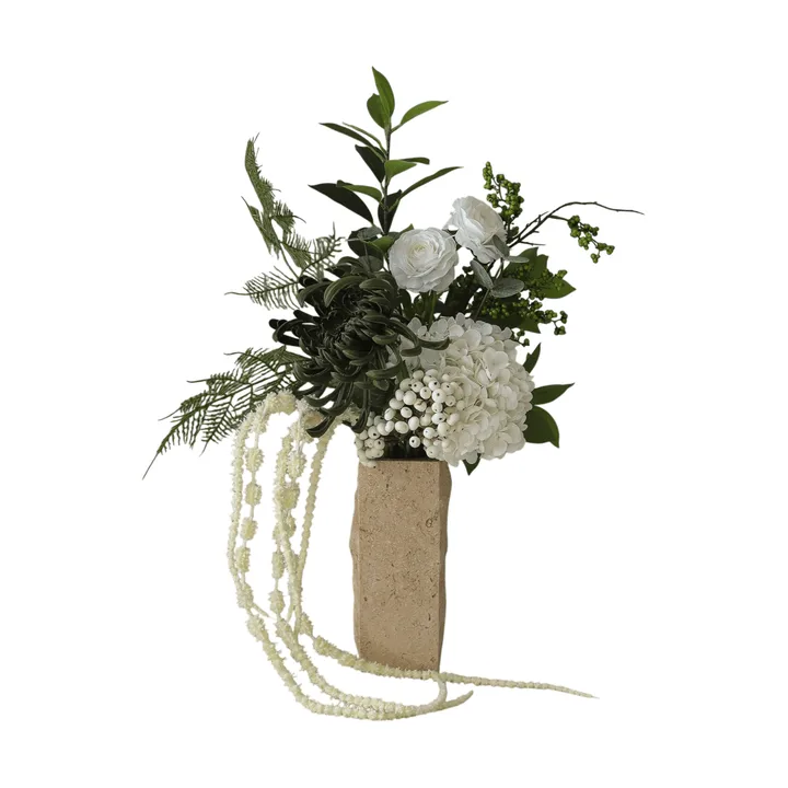 Green veil bouquet artificiale - Ranuncolo, ortensia, amaranto, 85 cm - Botané