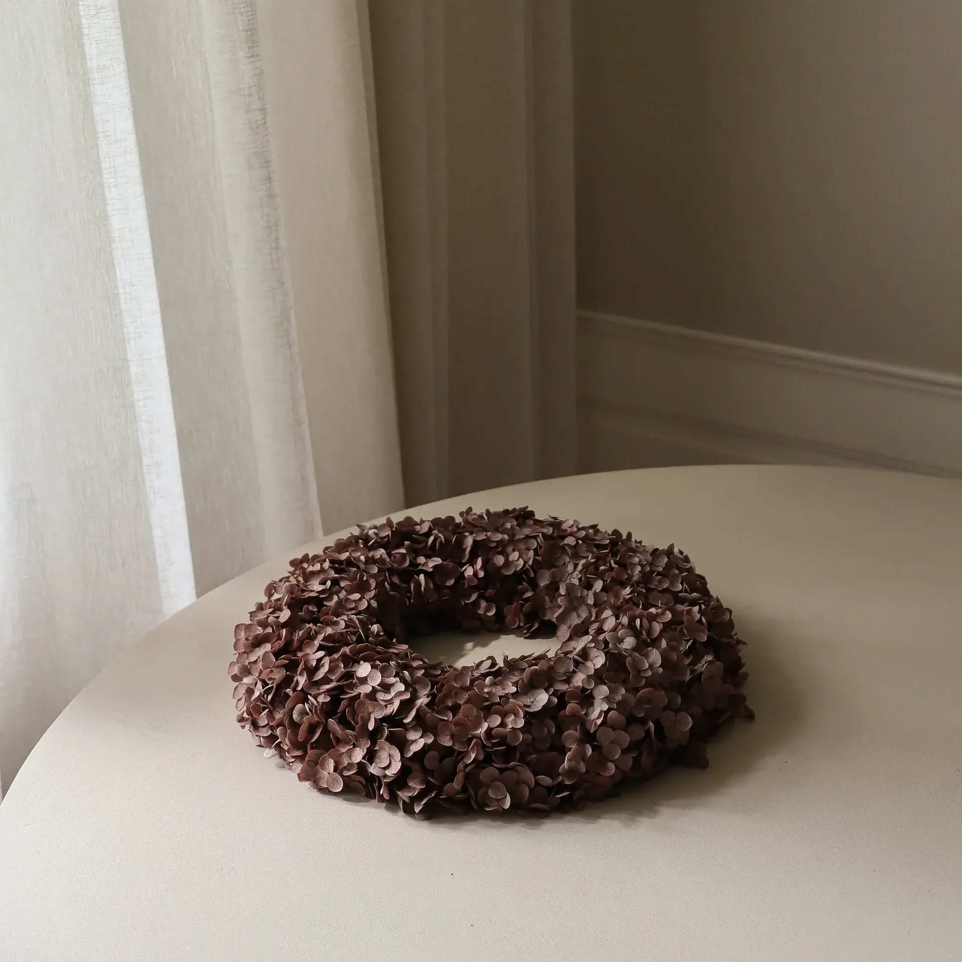 Hortensia Wreath ghirlanda, Brown, 40 cm Botané
