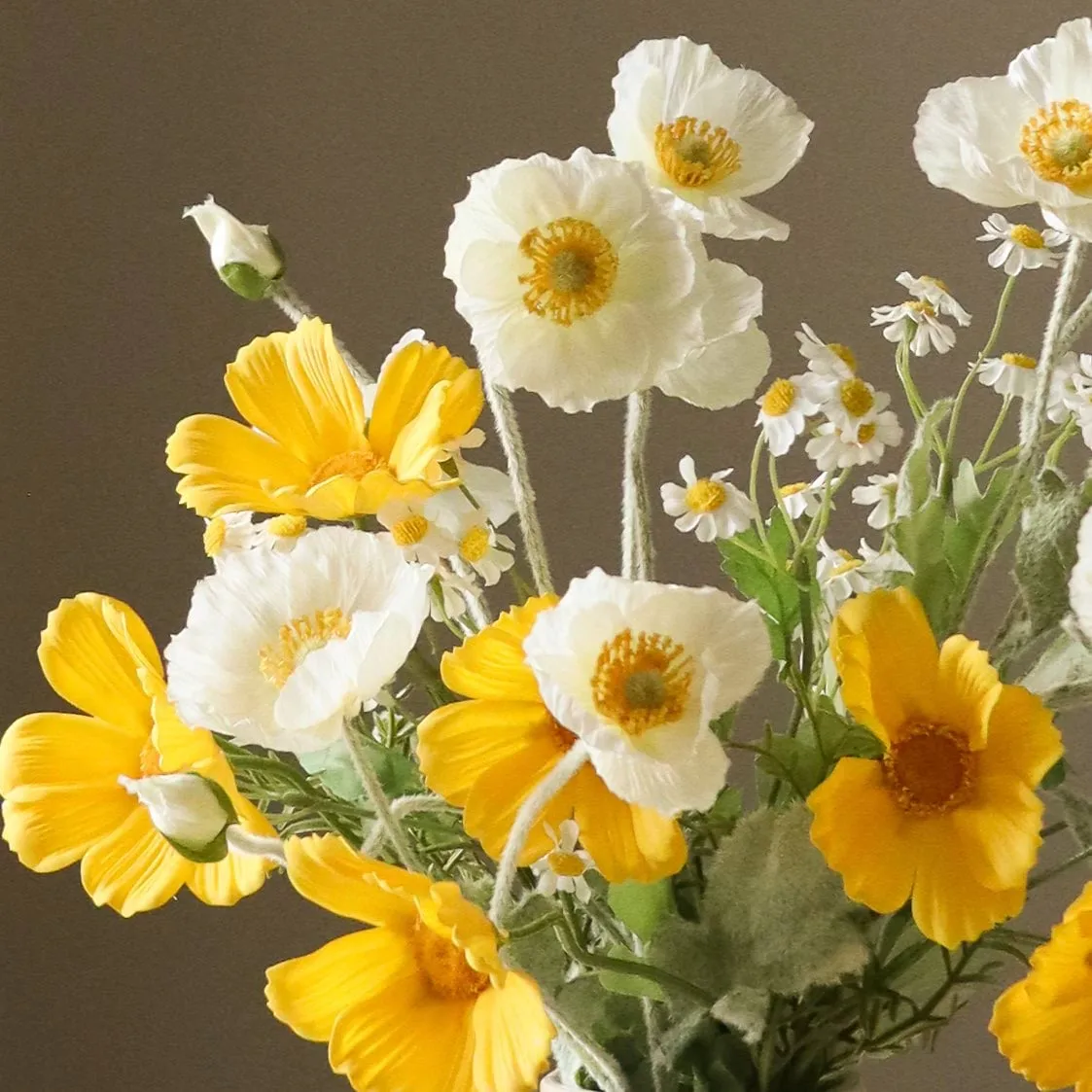 Le Natural bouquet artificiale, Margherita-pratolina 7 pz Botané