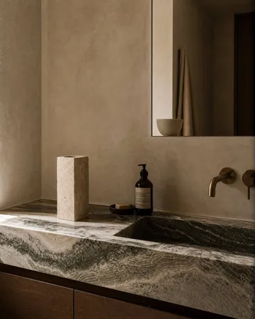 Limestone Edge vaso in marmo - Medium, 30 cm - Botané