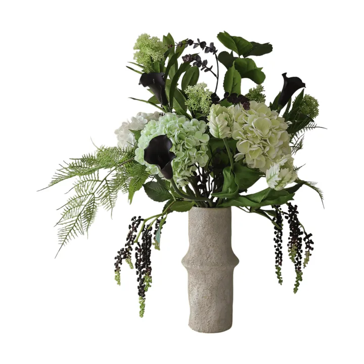 Moonlit Garden bouquet artificiale - Ortensia-tulipano pappagallo-calla, 106 cm, 17 pz - Botané