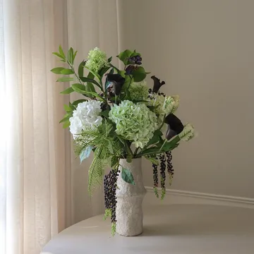 Moonlit Garden bouquet artificiale - Ortensia-tulipano pappagallo-calla, 106 cm, 17 pz - Botané