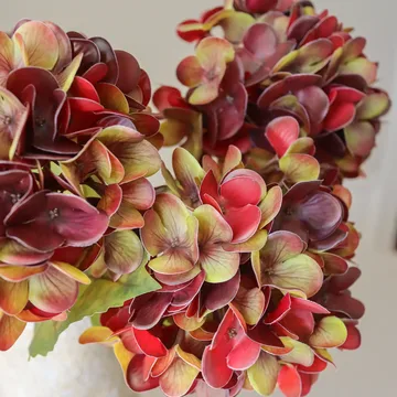 Ortensia bouquet artificiale - Bordeaux intenso, 60 cm, 6 pz - Botané