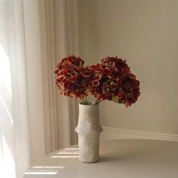 Ortensia bouquet artificiale - Bordeaux intenso, 60 cm, 6 pz - Botané