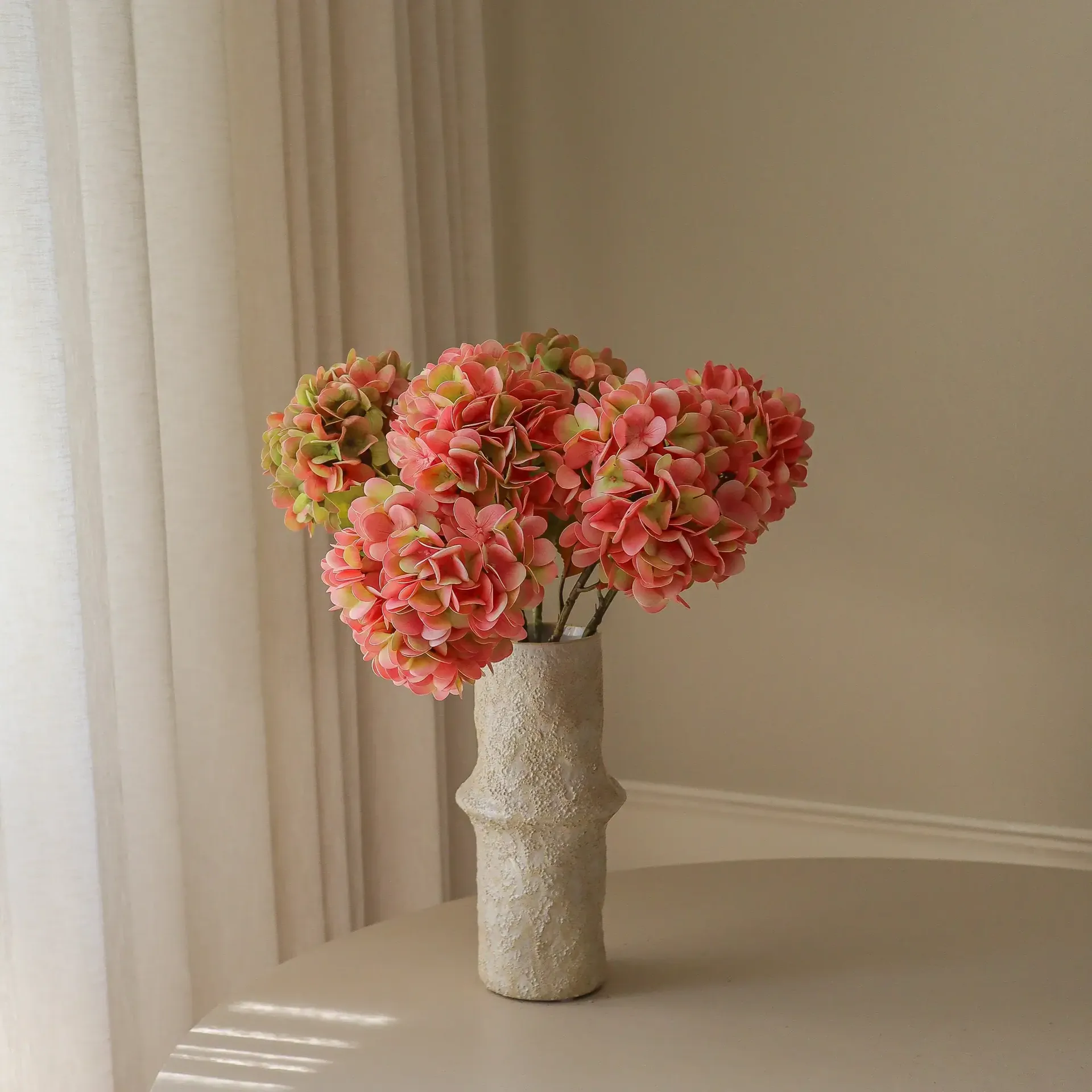 Ortensia bouquet artificiale, Rosa soft, 60 cm, 5 pz Botané