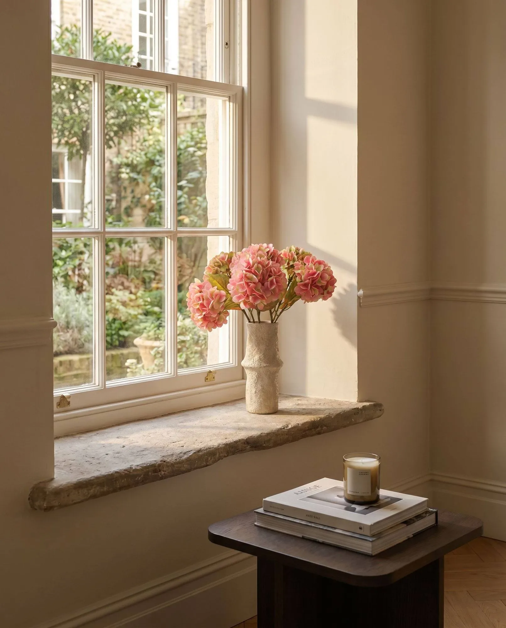 Ortensia bouquet artificiale, Rosa soft, 60 cm, 5 pz Botané