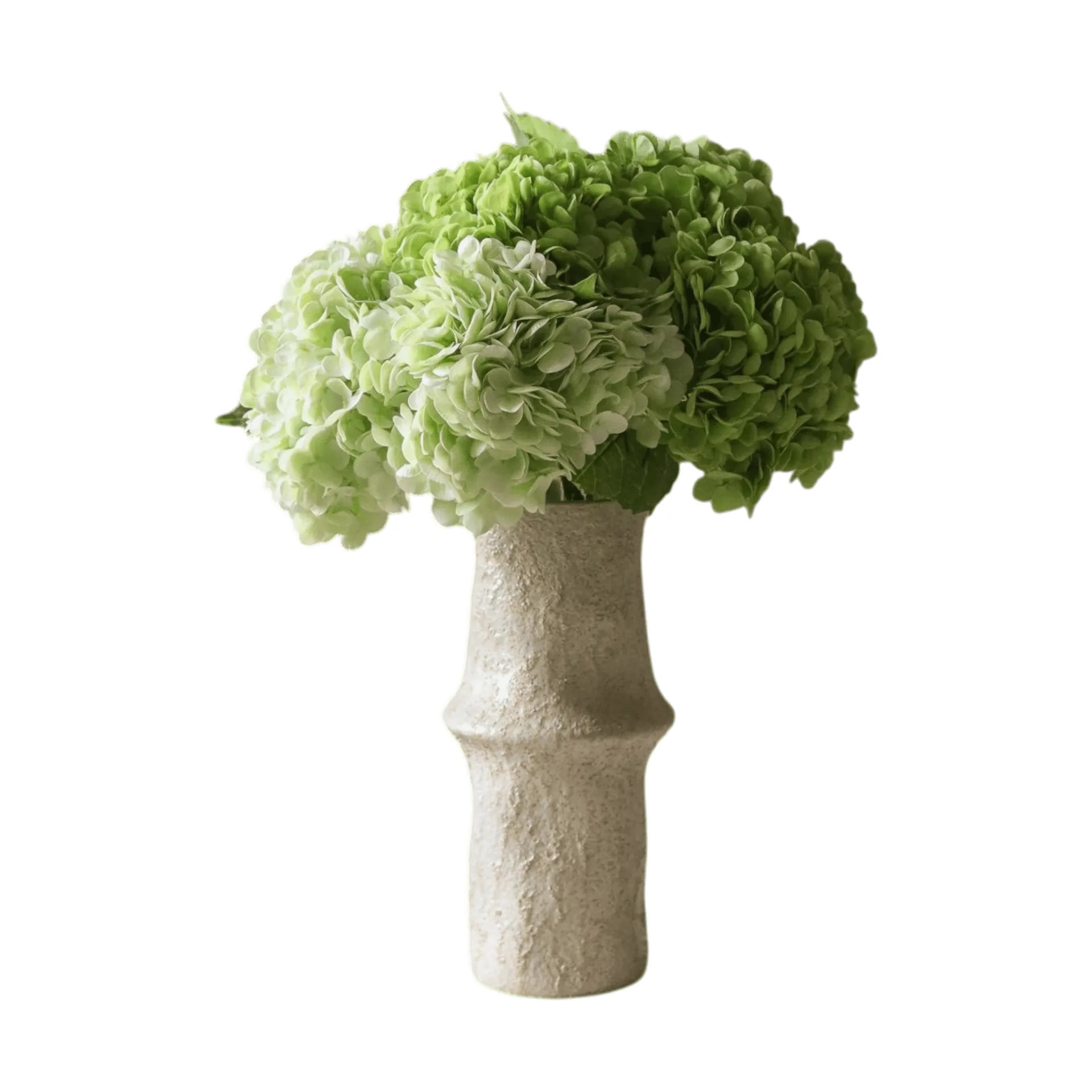 Ortensia bouquet artificiale, Verde, 7 pz Botané