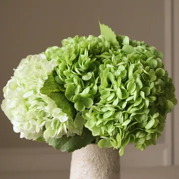 Ortensia bouquet artificiale - Verde, 7 pz - Botané