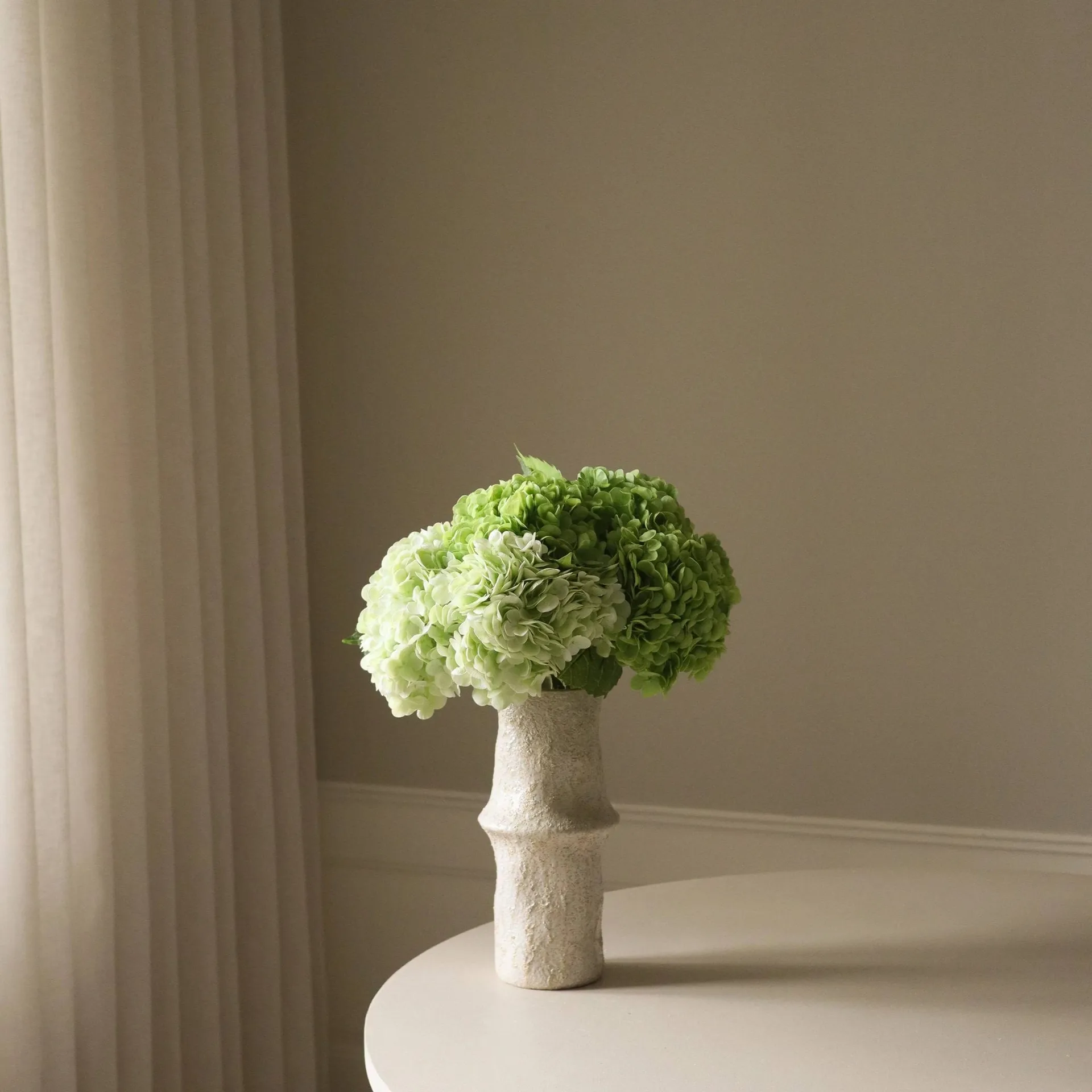 Ortensia bouquet artificiale, Verde, 7 pz Botané
