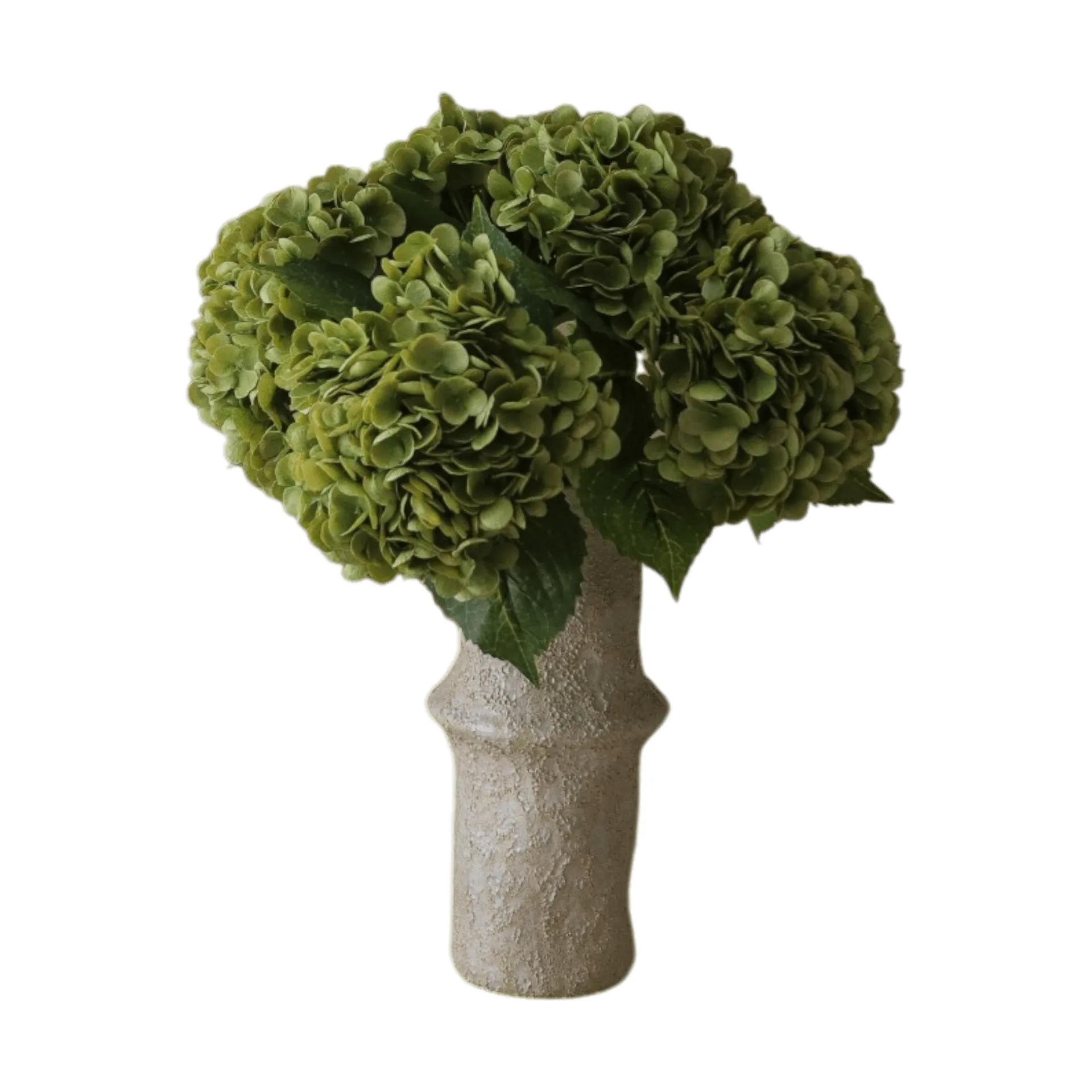 Ortensia bouquet artificiale, Verde muschio, 51 cm, 6 pz Botané