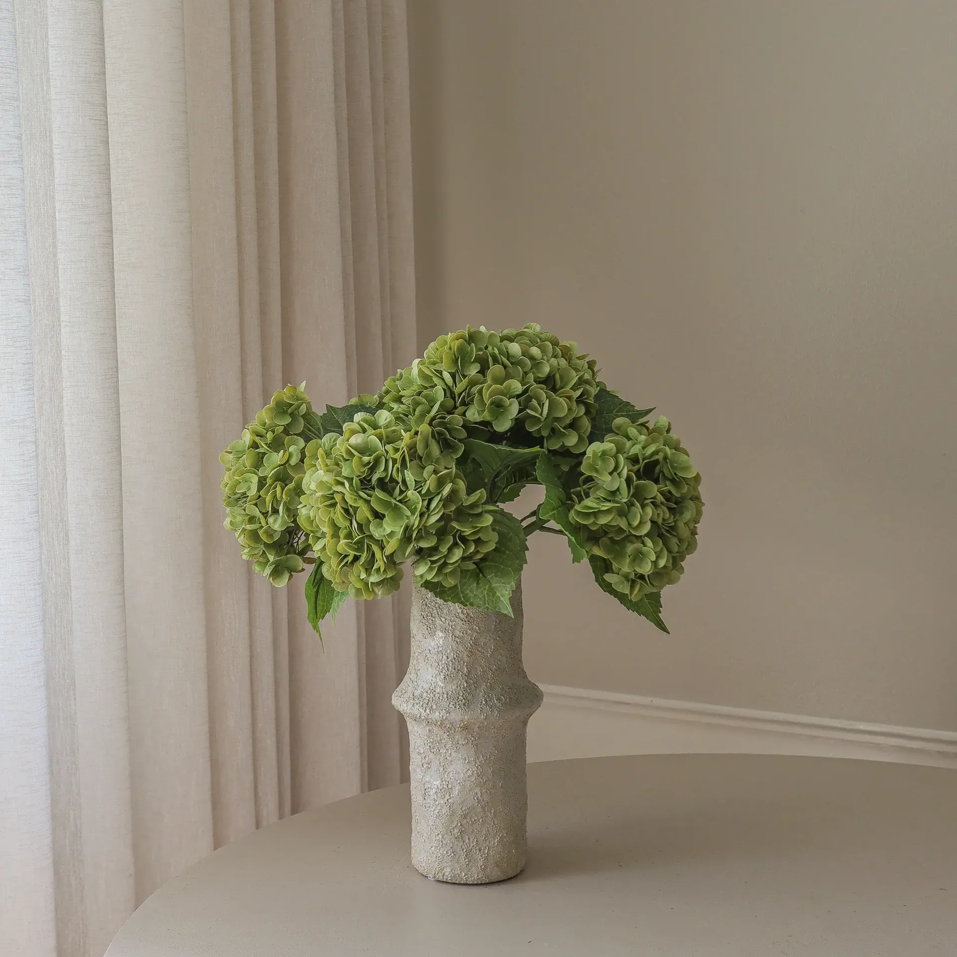 Ortensia bouquet artificiale, Verde muschio, 51 cm, 6 pz Botané
