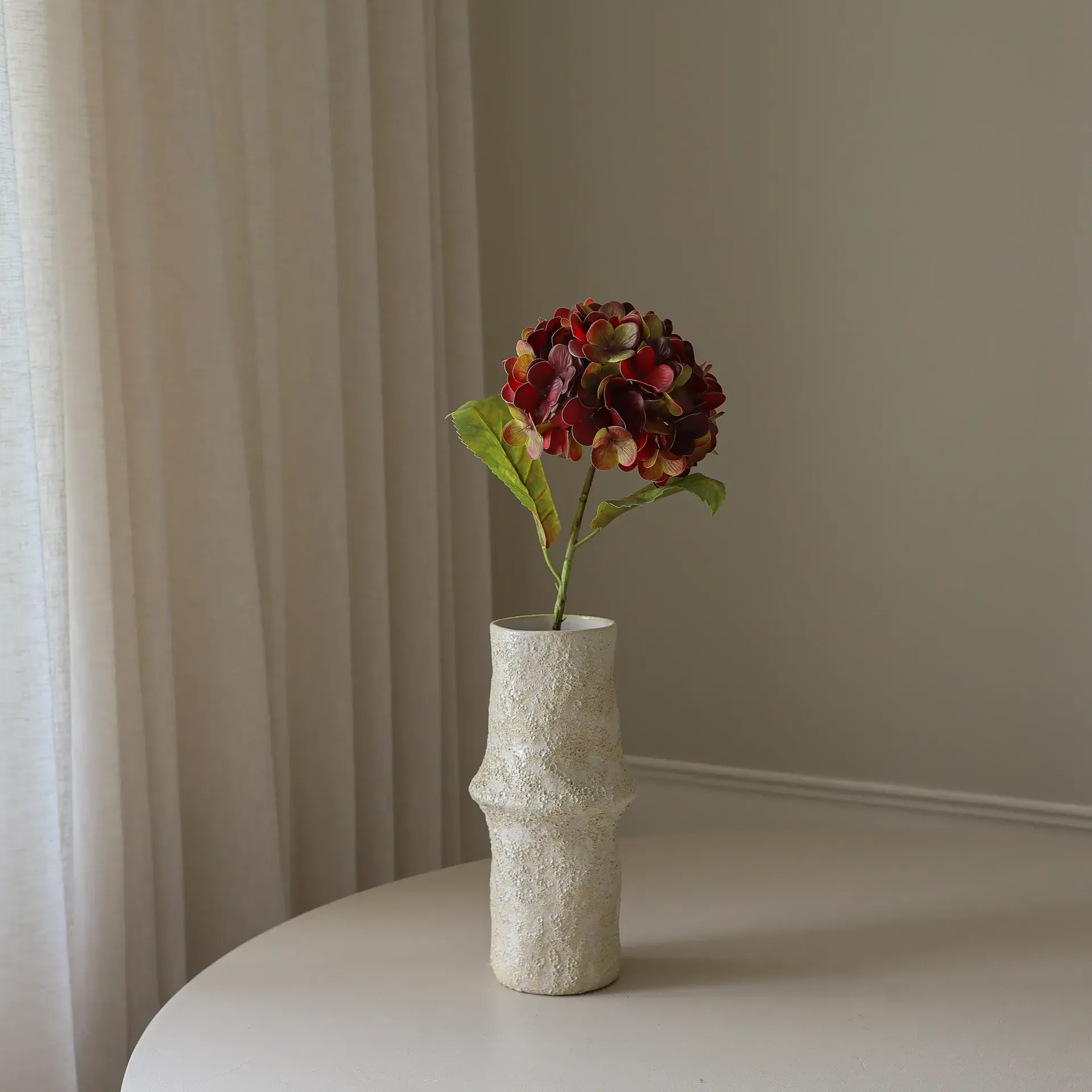 Ortensia fiore artificiale, Bordeaux scuro, 60 cm, 1 pz Botané