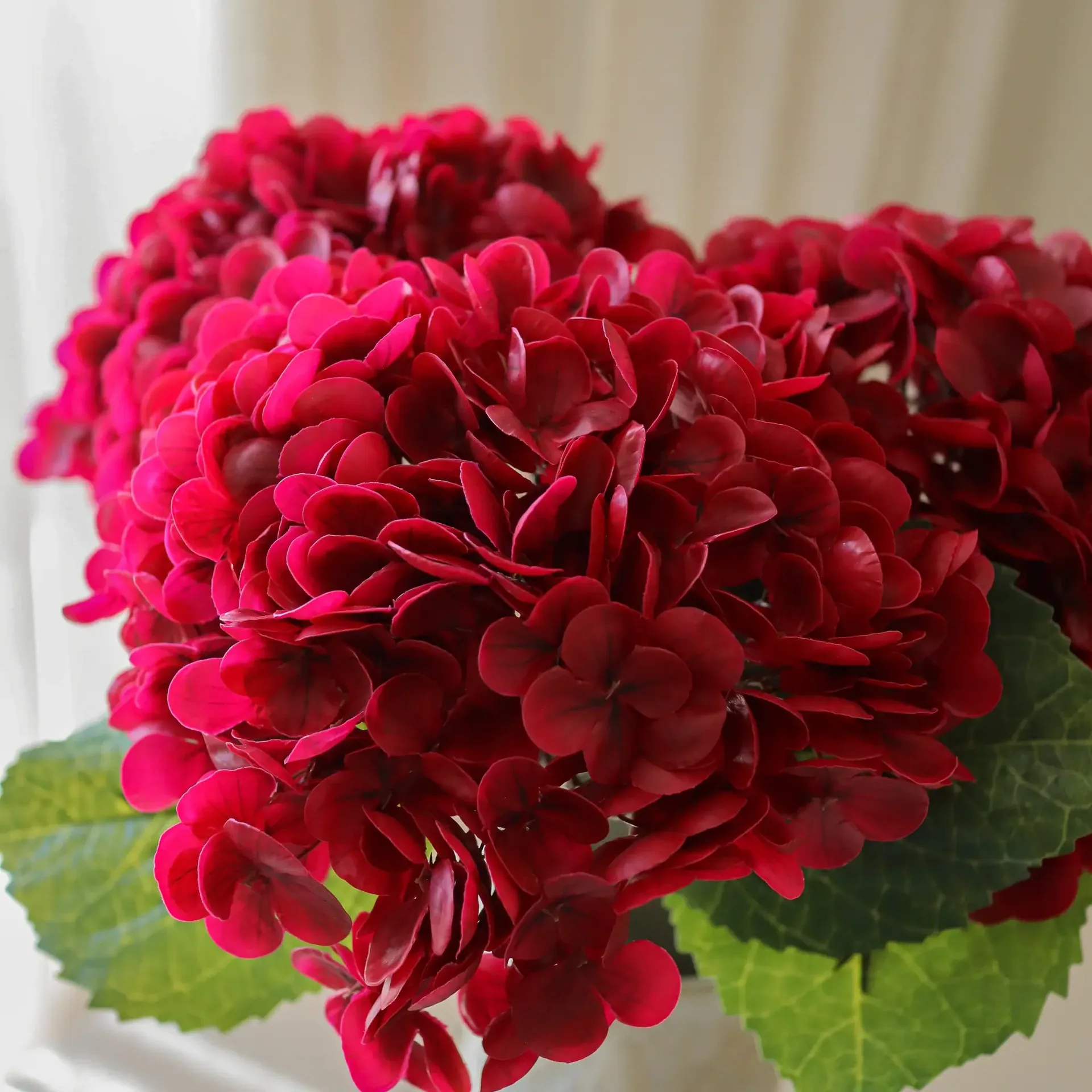 Ortensia fiore artificiale, Red, 51 cm, 1 pz Botané