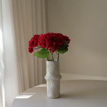 Ortensia fiore artificiale - Red, 51 cm, 1 pz - Botané