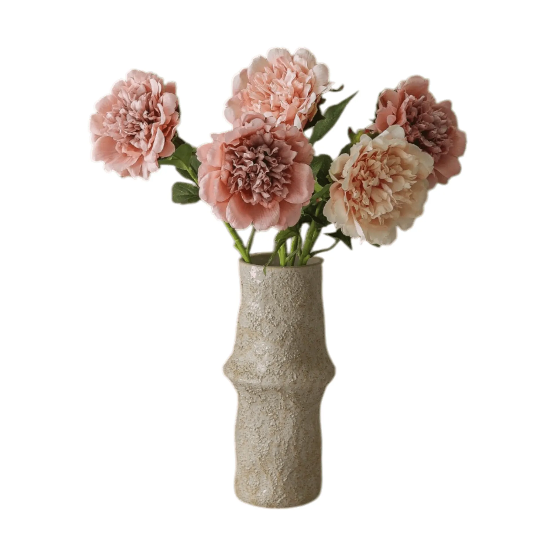 Peonie bouquet artificiale, Dusty, 5 pz Botané