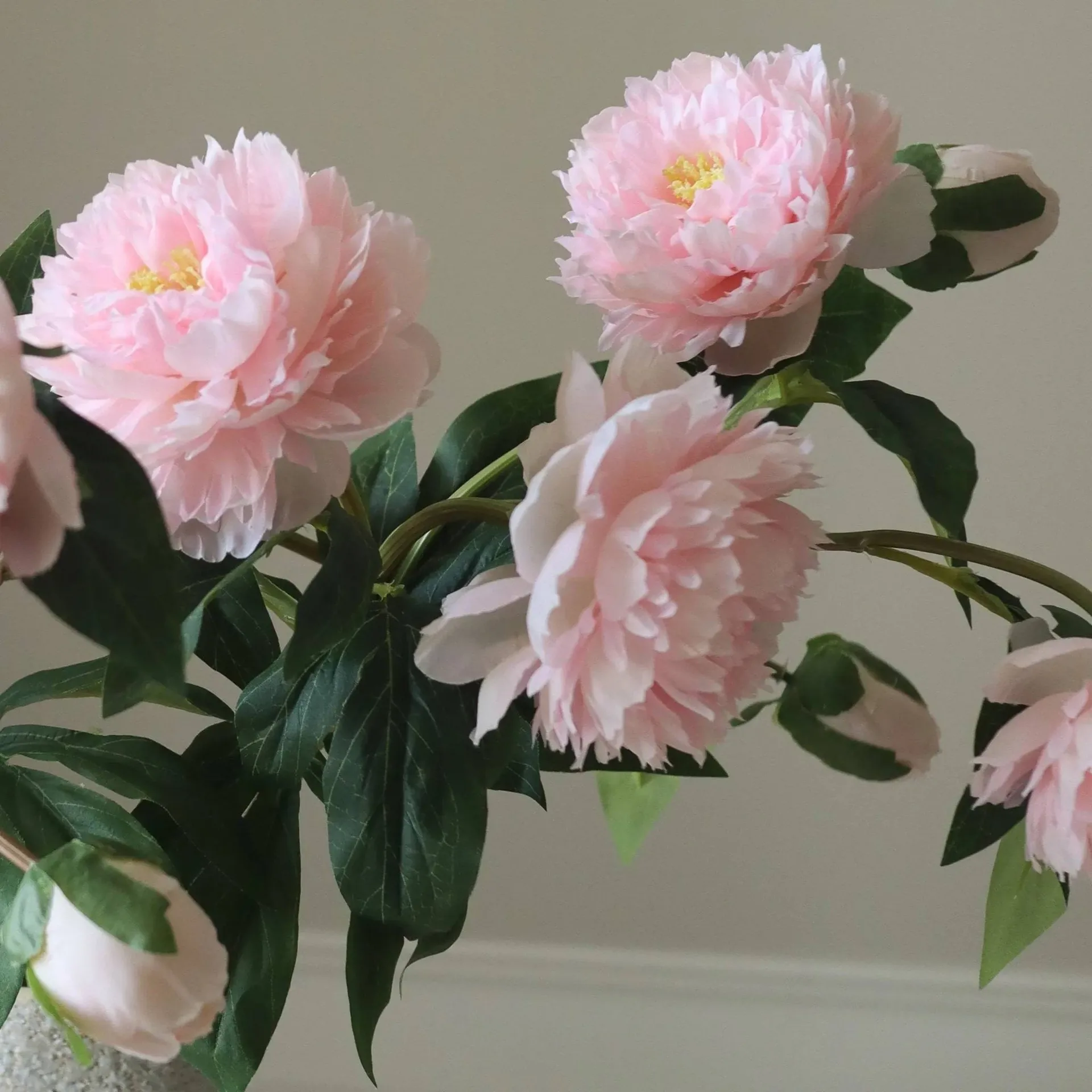 Peonie bouquet artificiale, Medium, rosa 5 pz Botané