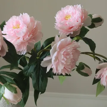 Peonie bouquet artificiale - Medium, rosa 5 pz - Botané