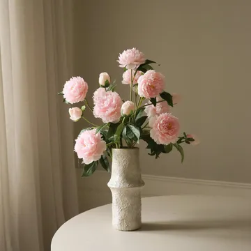 Peonie bouquet artificiale - Medium, rosa 5 pz - Botané