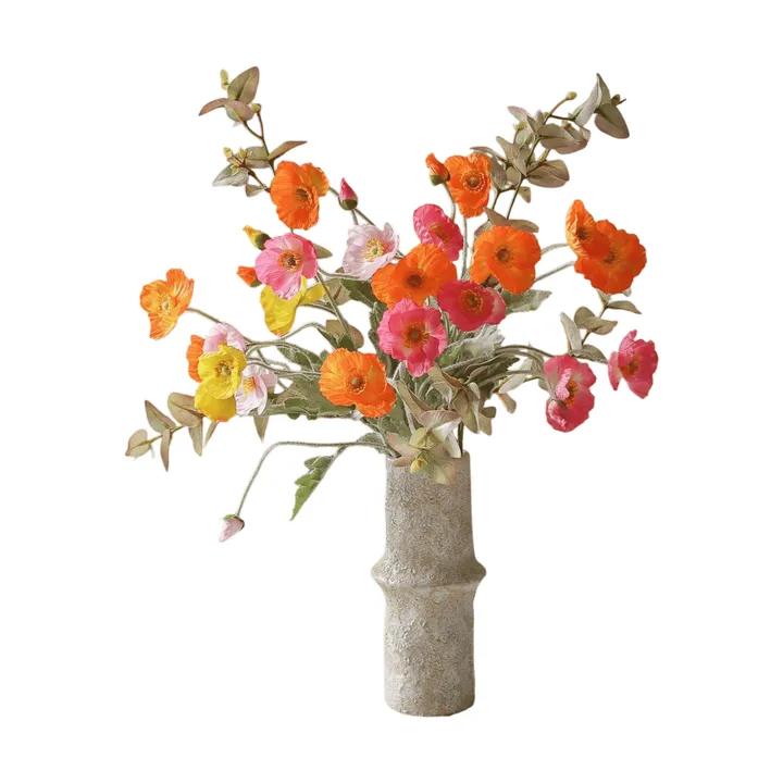 Poppy Spritz bouquet artificiale - Papavero-eucalipto 10 pz - Botané