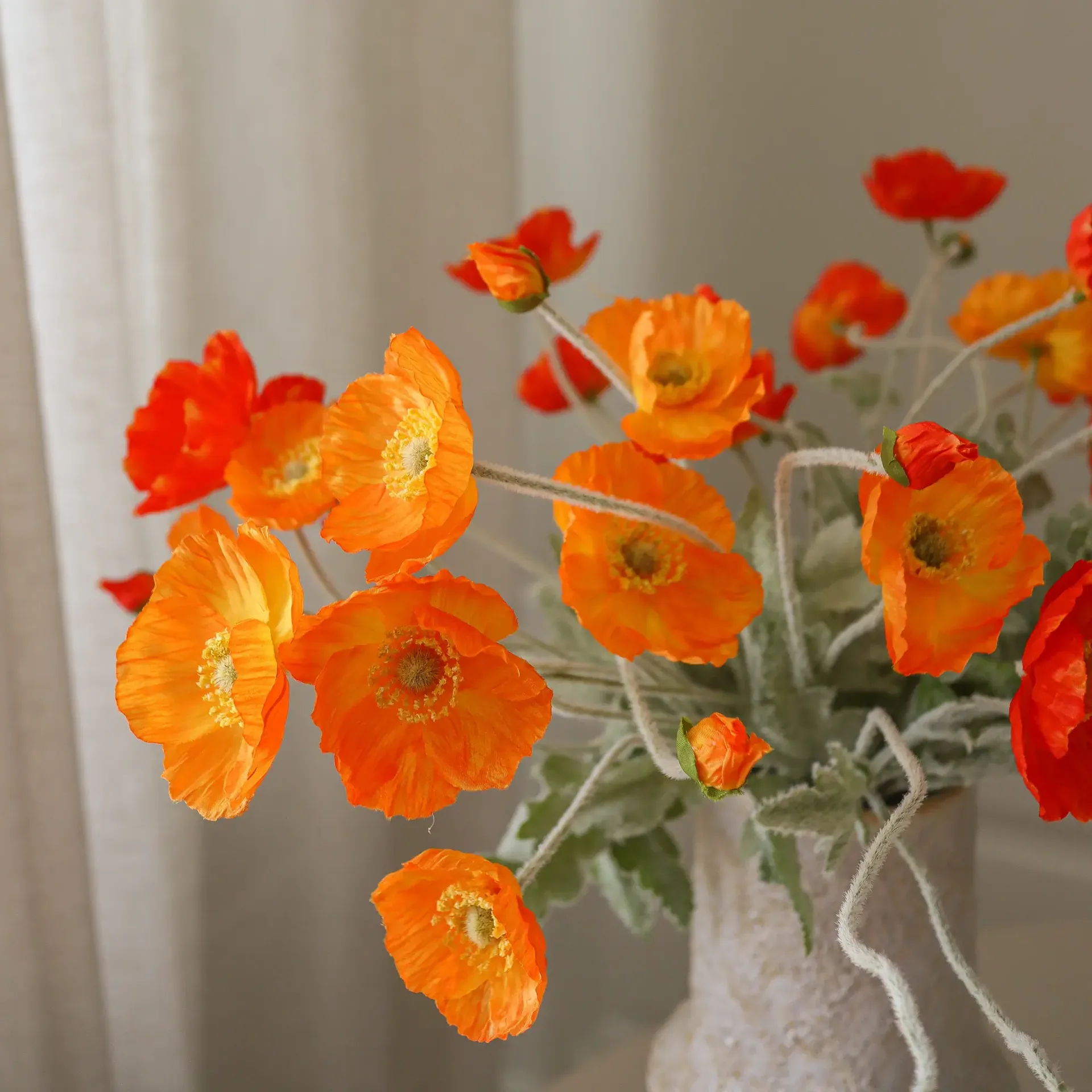 Poppy Sunset bouquet artificiale, Papavero, 56 cm, 11 pz Botané