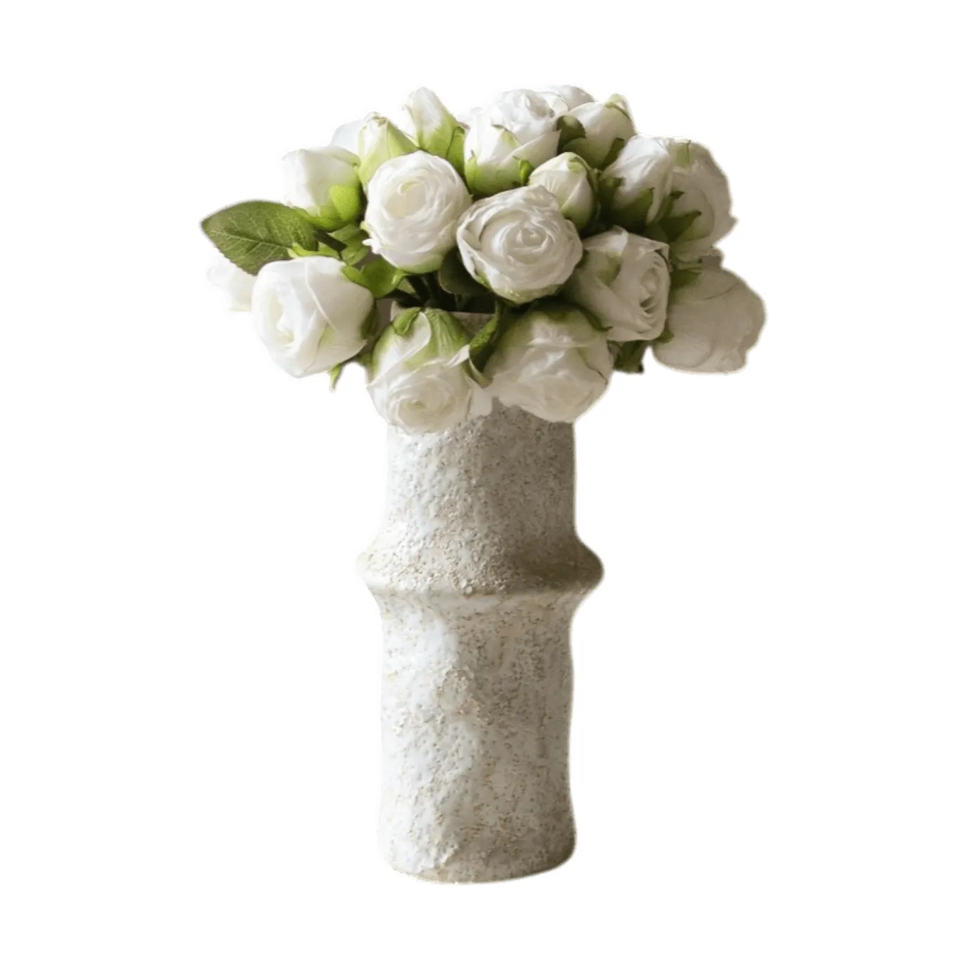 Rose bouquet artificiale, Mini, bianco 10 pz Botané