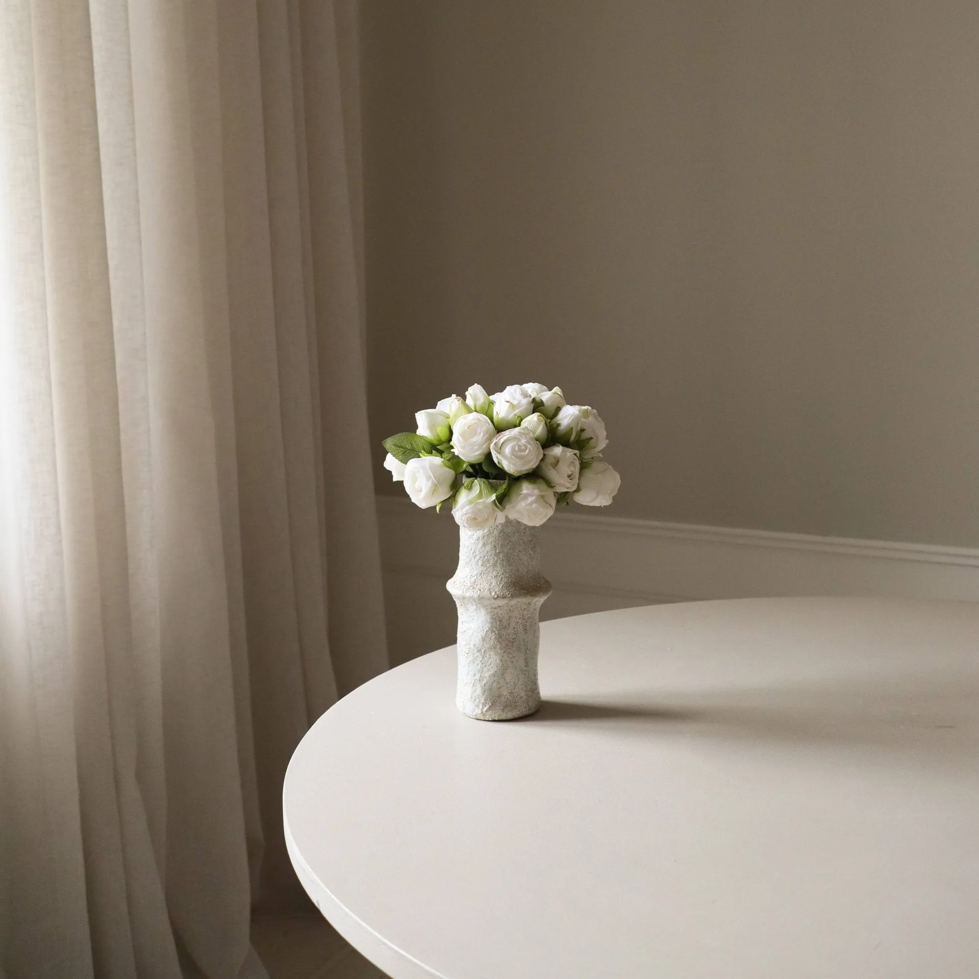 Rose bouquet artificiale, Mini, bianco 10 pz Botané
