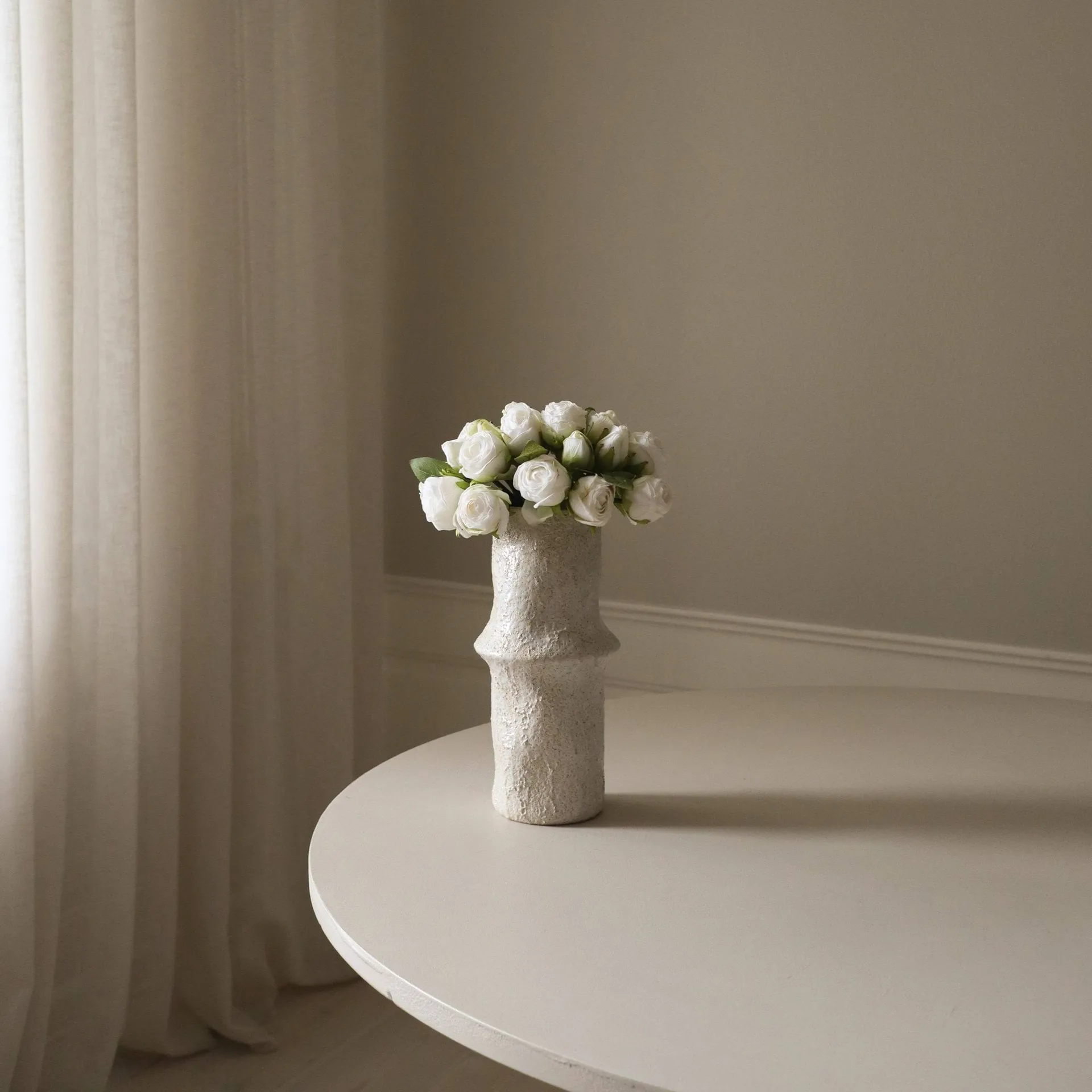 Rose bouquet artificiale, Mini, bianco 10 pz Botané