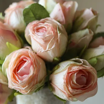 Rose bouquet artificiale - Mini, rosa chiaro 10 pz - Botané