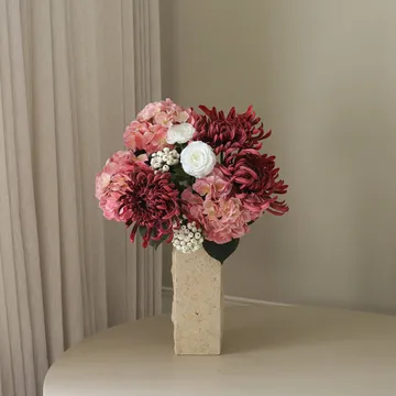 Rose reverie bouquet artificiale - Ortensia, crisantemo a ragno, ranuncolo, 77 cm - Botané