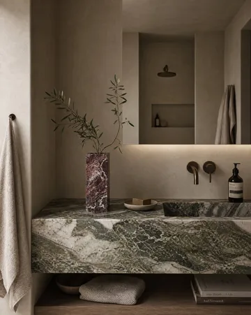 Rosso Levanto Edge vaso in marmo - Medium, 30 cm - Botané