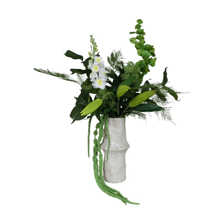 Silent Meadow bouquet artificiale - Delphinium-lilium-amaranto-eucalipto-felce 6 pz - Botané