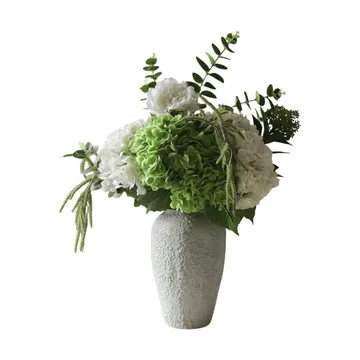Smashed Avocado bouquet artificiale - Ortensia-peonia-amaranto-bacche di skimmia-eucalipto 12 pz - Botané