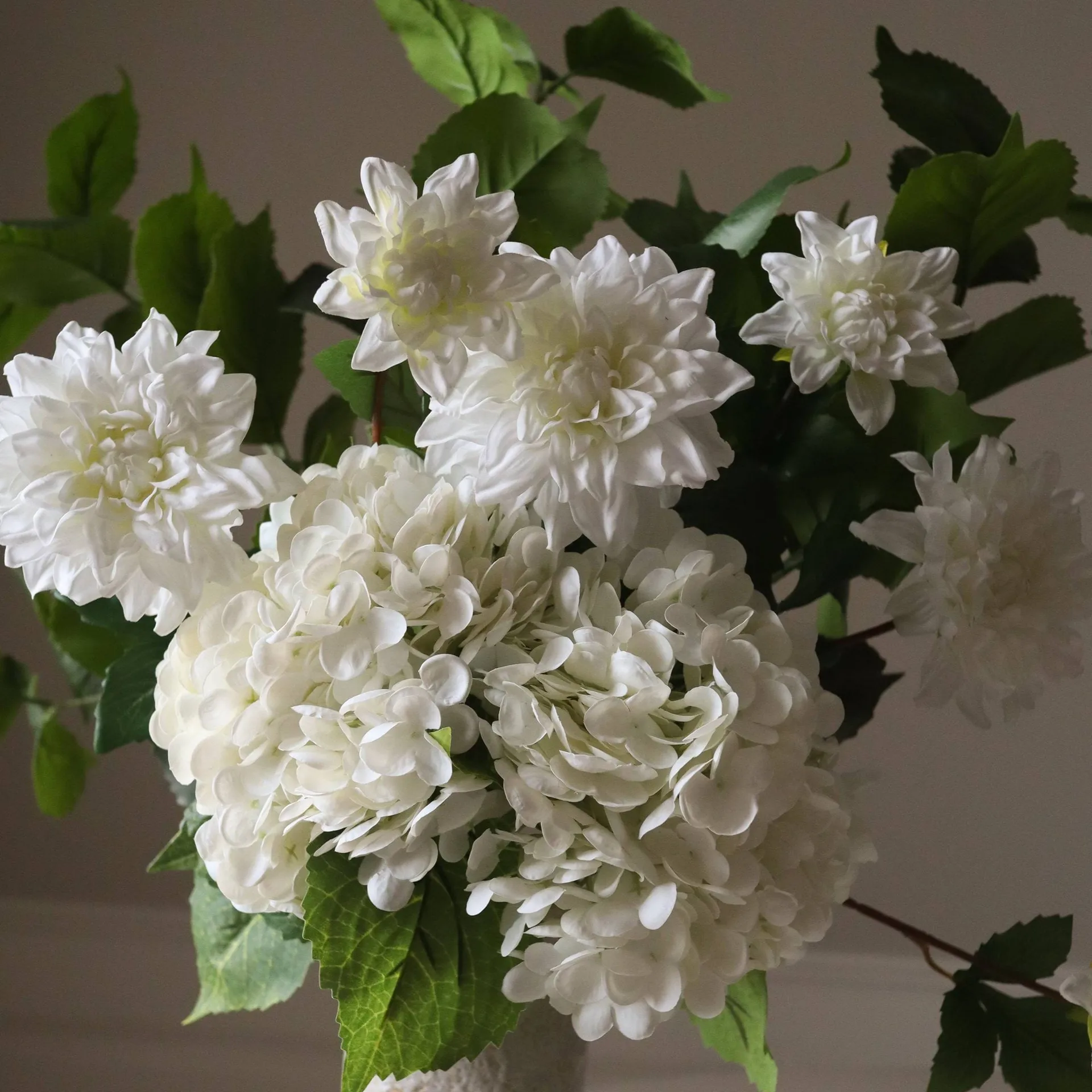 Soft Serve bouquet artificiale, Ortensia-dalia, 8 pz Botané