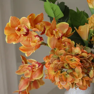 The Orangery bouquet artificiale - Orchidea cymbidium-gladiolo-ortensia, 85 cm, 10 pz - Botané