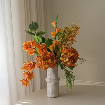 The Orangery bouquet artificiale - Orchidea cymbidium-gladiolo-ortensia, 85 cm, 10 pz - Botané