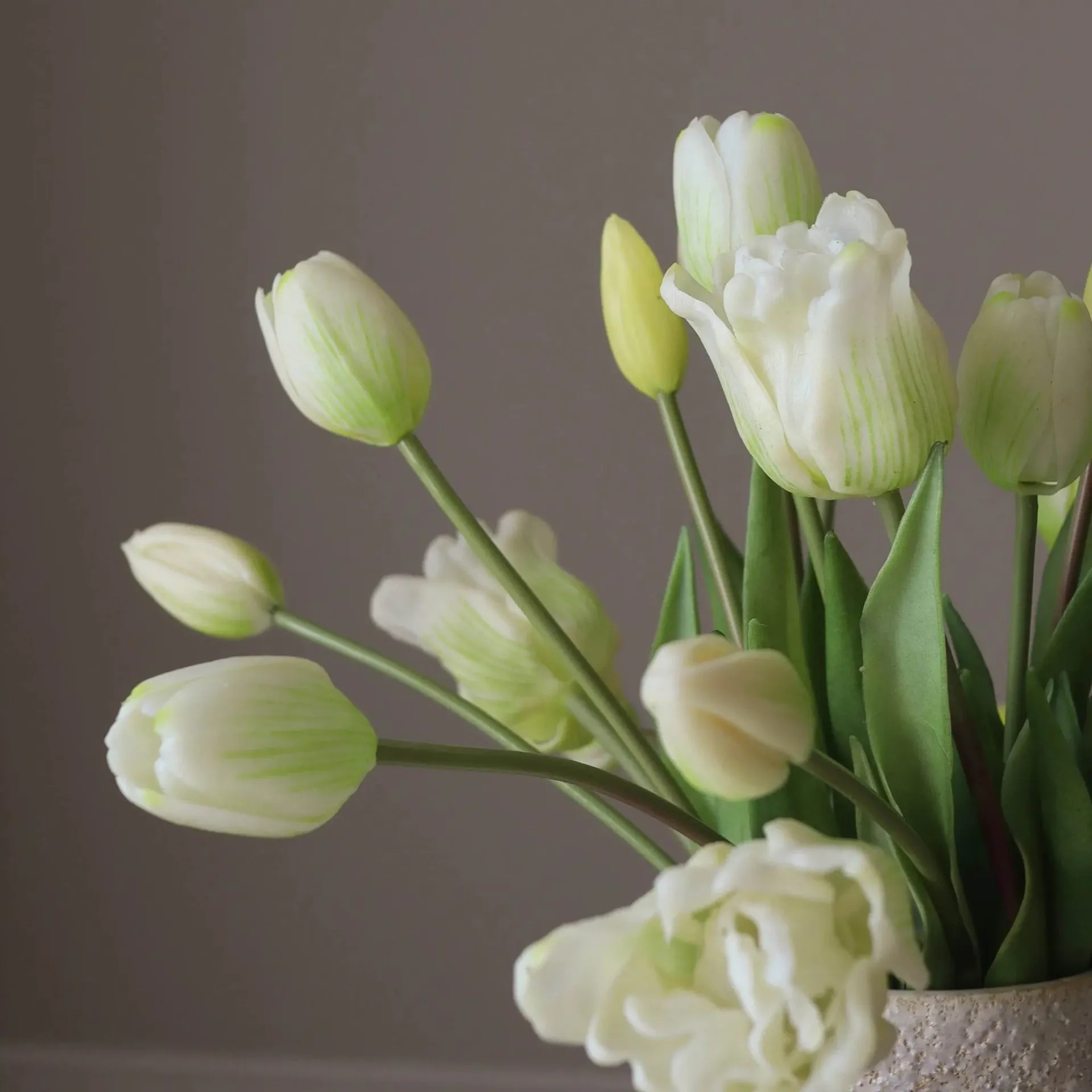 Tulipani, bouquet artificiale misto, Bianco, 20 pz Botané