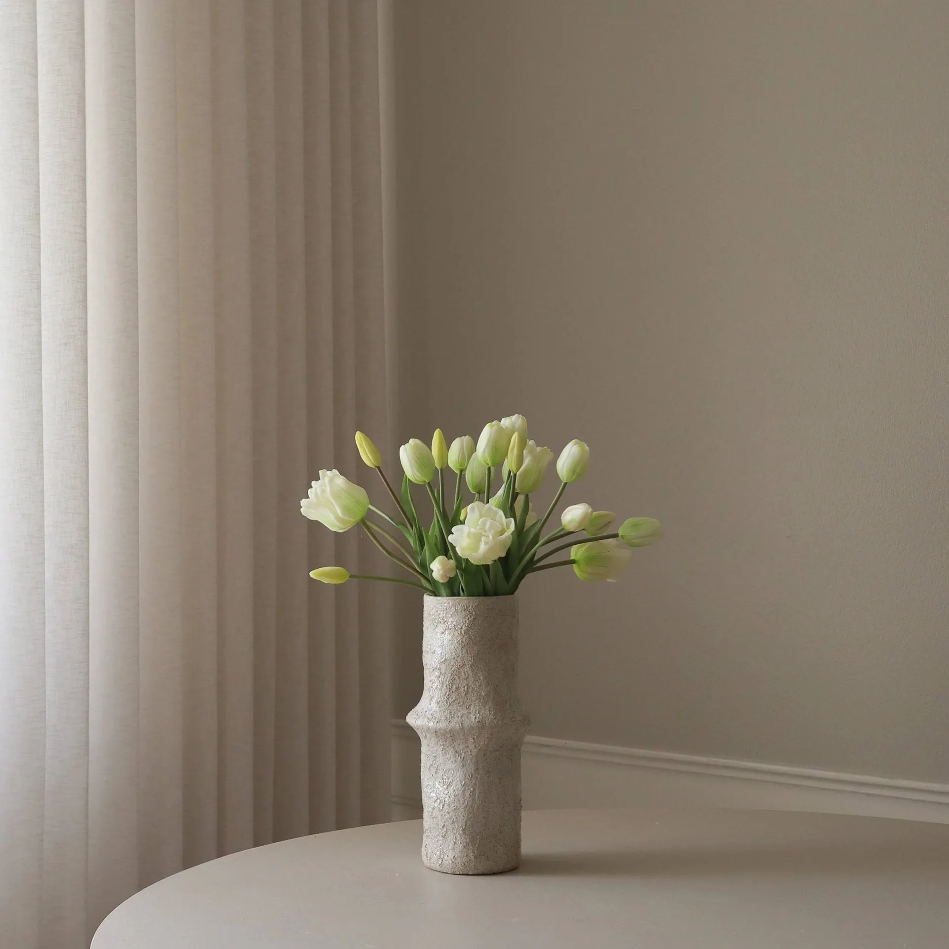 Tulipani, bouquet artificiale misto, Bianco, 20 pz Botané